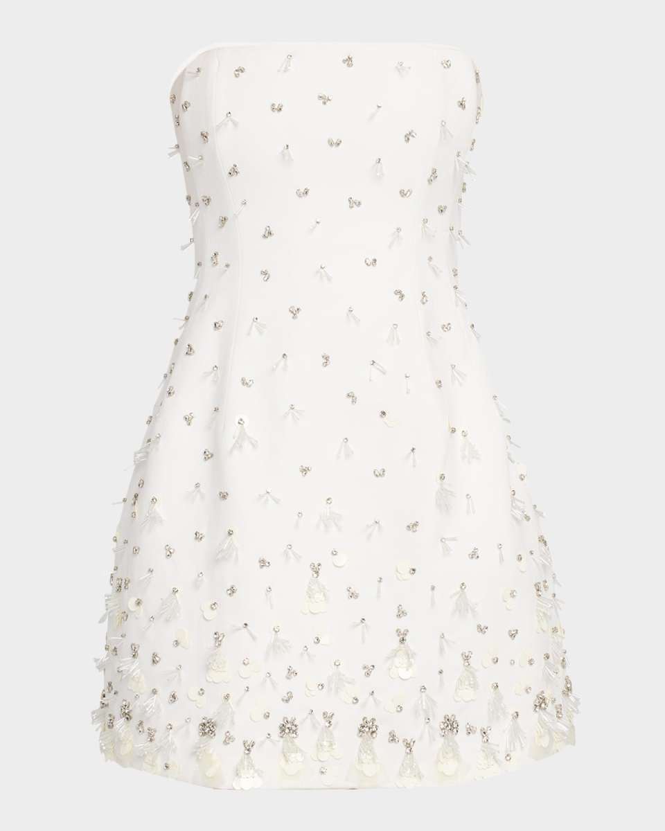 Yasmin Strapless Embellished Bustier Mini Dress